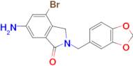 6-Amino-2-(benzo[d][1,3]dioxol-5-ylmethyl)-4-bromoisoindolin-1-one