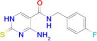 4-amino-N-[(4-fluorophenyl)methyl]-2-sulfanylidene-1,2-dihydropyrimidine-5-carboxamide