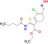 Ethyl (E)-7-chloro-6-((hydroxyimino)methyl)-2-pentanamido-4,5-dihydrobenzo[b]thiophene-3-carboxylate