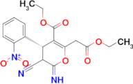 ethyl (4R)-3-cyano-6-(2-ethoxy-2-oxoethyl)-2-imino-4-(2-nitrophenyl)-3,4-dihydro-2H-pyran-5-carboxylate