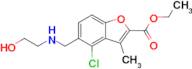 Ethyl 4-chloro-5-(((2-hydroxyethyl)amino)methyl)-3-methylbenzofuran-2-carboxylate