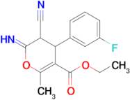 ethyl 3-cyano-4-(3-fluorophenyl)-2-imino-6-methyl-3,4-dihydro-2H-pyran-5-carboxylate