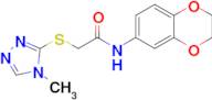 N-(2,3-dihydrobenzo[b][1,4]dioxin-6-yl)-2-((4-methyl-4H-1,2,4-triazol-3-yl)thio)acetamide