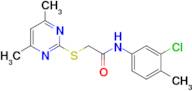 N-(3-chloro-4-methylphenyl)-2-((4,6-dimethylpyrimidin-2-yl)thio)acetamide