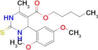 Pentyl 4-(2,5-dimethoxyphenyl)-6-methyl-2-thioxo-1,2,3,4-tetrahydropyrimidine-5-carboxylate