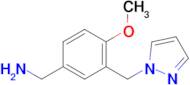 (3-((1H-pyrazol-1-yl)methyl)-4-methoxyphenyl)methanamine