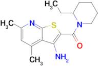 (3-Amino-4,6-dimethylthieno[2,3-b]pyridin-2-yl)(2-ethylpiperidin-1-yl)methanone