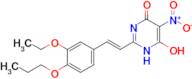 2-[(1E)-2-(3-ethoxy-4-propoxyphenyl)ethenyl]-6-hydroxy-5-nitro-1,4-dihydropyrimidin-4-one