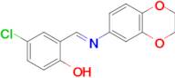 (E)-4-chloro-2-(((2,3-dihydrobenzo[b][1,4]dioxin-6-yl)imino)methyl)phenol