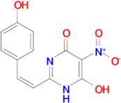 6-hydroxy-2-[(1Z)-2-(4-hydroxyphenyl)ethenyl]-5-nitro-1,4-dihydropyrimidin-4-one