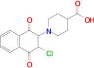 1-(3-Chloro-1,4-dioxo-1,4-dihydronaphthalen-2-yl)piperidine-4-carboxylic acid