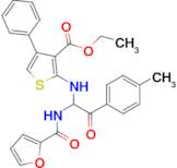 Ethyl 2-((1-(furan-2-carboxamido)-2-oxo-2-(p-tolyl)ethyl)amino)-4-phenylthiophene-3-carboxylate