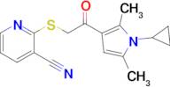 2-((2-(1-Cyclopropyl-2,5-dimethyl-1H-pyrrol-3-yl)-2-oxoethyl)thio)nicotinonitrile