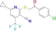 2-((2-(4-Chlorophenyl)-2-oxoethyl)thio)-6-cyclopropyl-4-(trifluoromethyl)nicotinonitrile