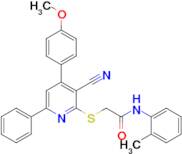 2-((3-Cyano-4-(4-methoxyphenyl)-6-phenylpyridin-2-yl)thio)-N-(o-tolyl)acetamide