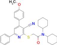 2-((3-Cyano-4-(4-methoxyphenyl)-6-phenylpyridin-2-yl)thio)-N,N-dicyclohexylacetamide