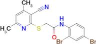 2-((3-Cyano-4,6-dimethylpyridin-2-yl)thio)-N-(2,4-dibromophenyl)acetamide