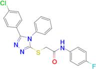 2-((5-(4-Chlorophenyl)-4-phenyl-4H-1,2,4-triazol-3-yl)thio)-N-(4-fluorophenyl)acetamide