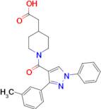 2-(1-(1-Phenyl-3-(m-tolyl)-1H-pyrazole-4-carbonyl)piperidin-4-yl)acetic acid