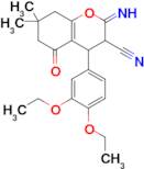 4-(3,4-diethoxyphenyl)-2-imino-7,7-dimethyl-5-oxo-3,4,5,6,7,8-hexahydro-2H-1-benzopyran-3-carbon...
