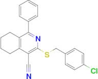 3-((4-Chlorobenzyl)thio)-1-phenyl-5,6,7,8-tetrahydroisoquinoline-4-carbonitrile