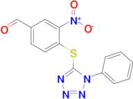 3-Nitro-4-((1-phenyl-1H-tetrazol-5-yl)thio)benzaldehyde