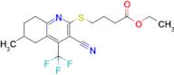 Ethyl 4-((3-cyano-6-methyl-4-(trifluoromethyl)-5,6,7,8-tetrahydroquinolin-2-yl)thio)butanoate