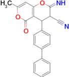 4-{[1,1'-biphenyl]-4-yl}-2-imino-7-methyl-5-oxo-2H,3H,4H,5H-pyrano[4,3-b]pyran-3-carbonitrile
