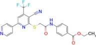 Ethyl 4-(2-((5-cyano-4-(trifluoromethyl)-[2,4'-bipyridin]-6-yl)thio)acetamido)benzoate