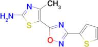 4-Methyl-5-(3-(thiophen-2-yl)-1,2,4-oxadiazol-5-yl)thiazol-2-amine
