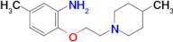 5-Methyl-2-(2-(4-methylpiperidin-1-yl)ethoxy)aniline