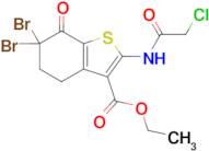 Ethyl 6,6-dibromo-2-(2-chloroacetamido)-7-oxo-4,5,6,7-tetrahydrobenzo[b]thiophene-3-carboxylate