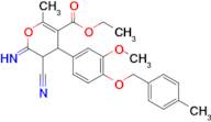 ethyl 3-cyano-2-imino-4-{3-methoxy-4-[(4-methylphenyl)methoxy]phenyl}-6-methyl-3,4-dihydro-2H-pyran-5-carboxylate