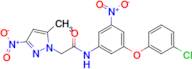 N-(3-(3-chlorophenoxy)-5-nitrophenyl)-2-(5-methyl-3-nitro-1H-pyrazol-1-yl)acetamide