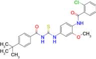 N-(4-(3-(4-(tert-butyl)benzoyl)thioureido)-2-methoxyphenyl)-2-chlorobenzamide