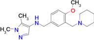 N-(4-methoxy-3-(piperidin-1-ylmethyl)benzyl)-1,5-dimethyl-1H-pyrazol-4-amine