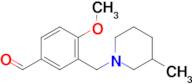 4-Methoxy-3-((3-methylpiperidin-1-yl)methyl)benzaldehyde