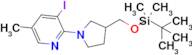 2-(3-(((Tert-butyldimethylsilyl)oxy)methyl)pyrrolidin-1-yl)-3-iodo-5-methylpyridine