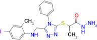 2-((5-(((4-Iodo-2-methylphenyl)amino)methyl)-4-phenyl-4H-1,2,4-triazol-3-yl)thio)propanehydrazide