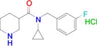 N-cyclopropyl-N-(3-fluorobenzyl)piperidine-3-carboxamide hydrochloride