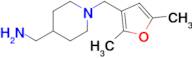 (1-((2,5-Dimethylfuran-3-yl)methyl)piperidin-4-yl)methanamine