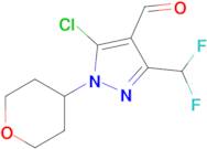 5-Chloro-3-(difluoromethyl)-1-(tetrahydro-2H-pyran-4-yl)-1H-pyrazole-4-carbaldehyde