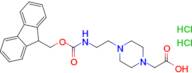 2-(4-(2-((((9H-fluoren-9-yl)methoxy)carbonyl)amino)ethyl)piperazin-1-yl)acetic acid dihydrochloride