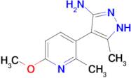 4-(6-methoxy-2-methylpyridin-3-yl)-5-methyl-1H-pyrazol-3-amine