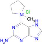 1-(2-amino-7H-purin-6-yl)-1-methylpyrrolidin-1-ium chloride