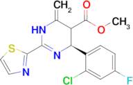 methyl (4S)-4-(2-chloro-4-fluorophenyl)-6-methylidene-2-(1,3-thiazol-2-yl)-1,4,5,6-tetrahydropyrim…