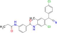 N-(5-chloro-4-((4-chlorophenyl)(cyano)methyl)-2-methylphenyl)-3-propionamidobenzamide