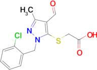 2-((1-(2-Chlorobenzyl)-4-formyl-3-methyl-1H-pyrazol-5-yl)thio)acetic acid