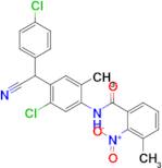 N-(5-chloro-4-((4-chlorophenyl)(cyano)methyl)-2-methylphenyl)-3-methyl-2-nitrobenzamide