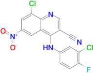 8-Chloro-4-((3-chloro-4-fluorophenyl)amino)-6-nitroquinoline-3-carbonitrile